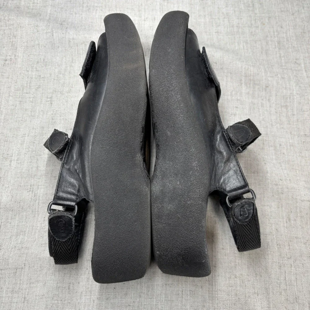 Wolky Jewel Black Leather Platform Sandals Adjustable Strap Women's Size EU 41
